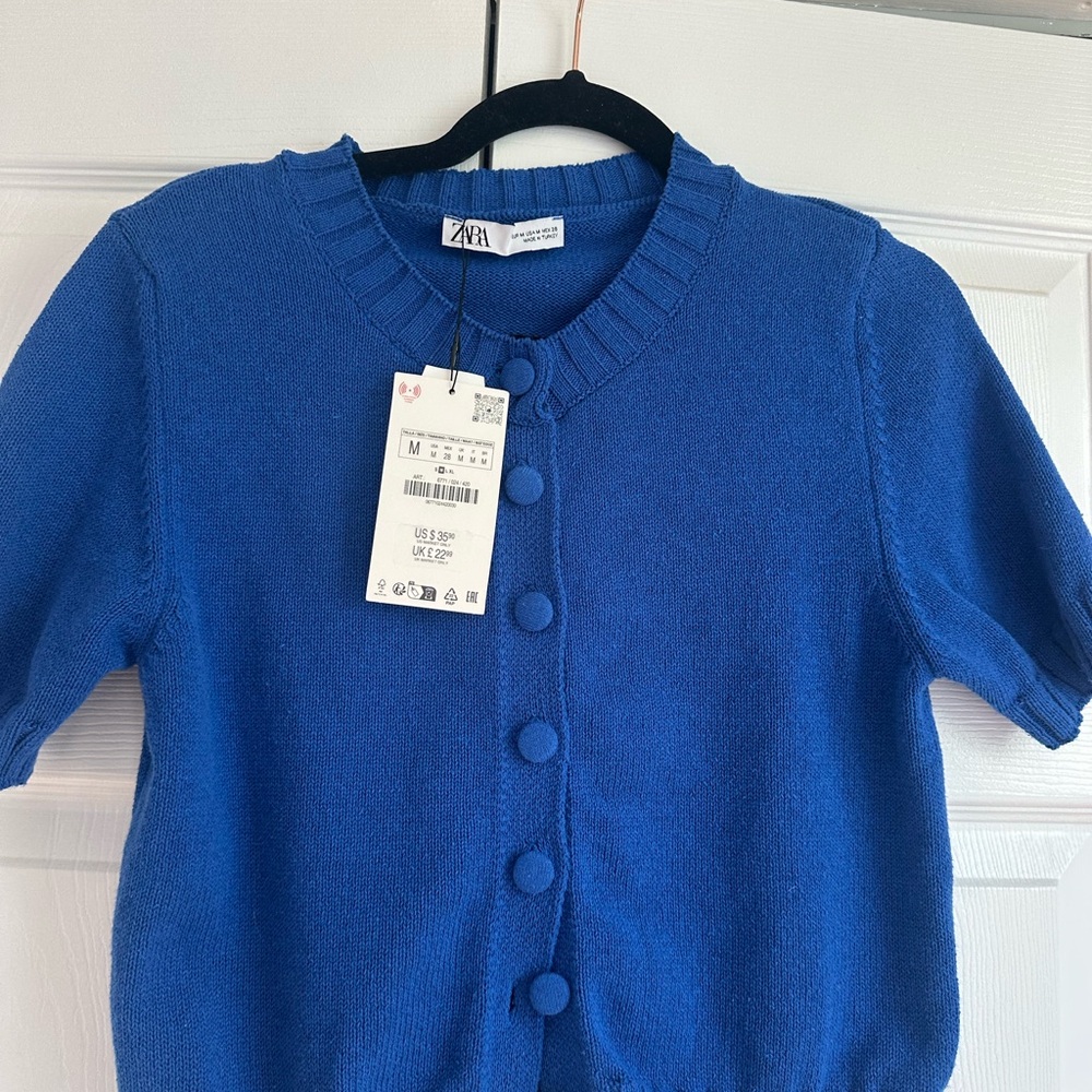 Zara Royal Blue Knit Cardigan